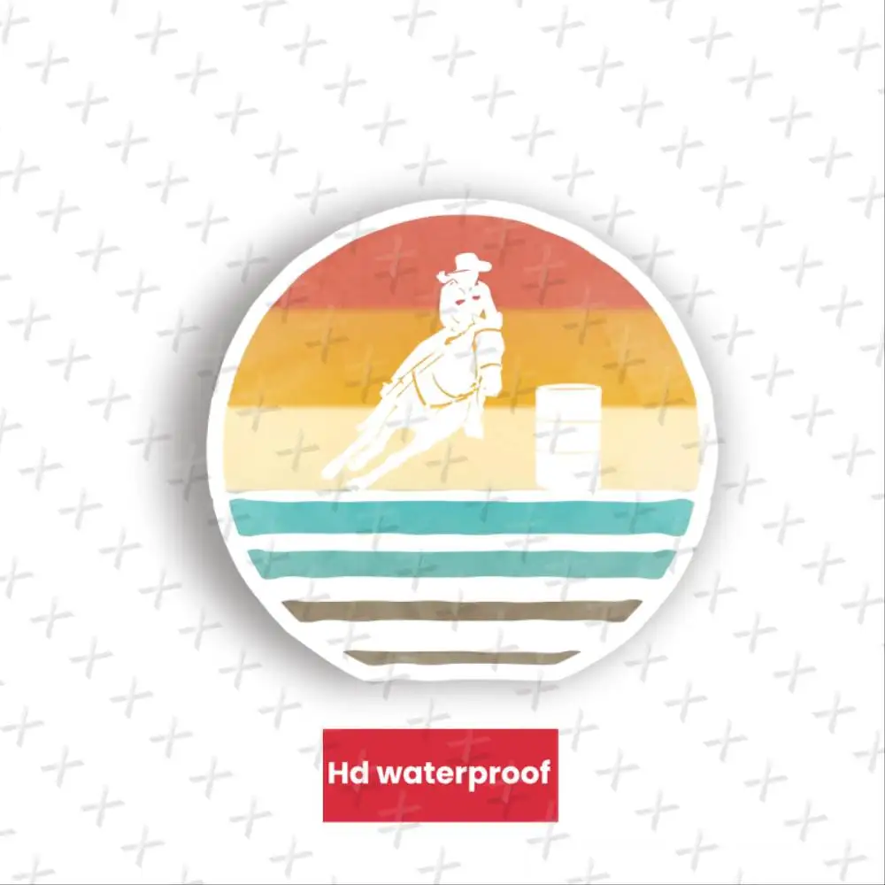 Racing Cowboy Irregular Shaped Self Adhesive Waterproof Single Use Vinyl Decal Sticker Waterproof Stickers For Decorating Car Wi