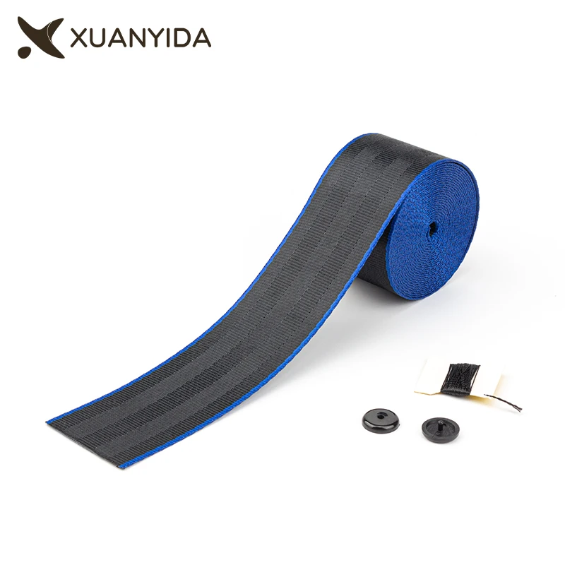 3.6 M/Roll Blue Edge Safety Belt For Cars High-Strength Seat Belt Webbing Racing Car Modified Cars Seat Belts Bulk Wholesale