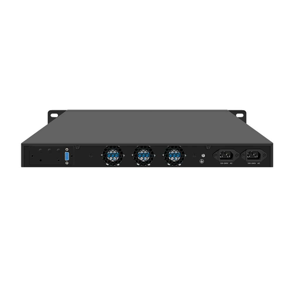 HUNSN 1U Firewall Appliance 10GbE with Redundancy Power Supply,PFSense,I3/I5/I7,RJ16,Mikrotik,OPNsense,VPN,6x2.5GbE LAN,2xSFP+