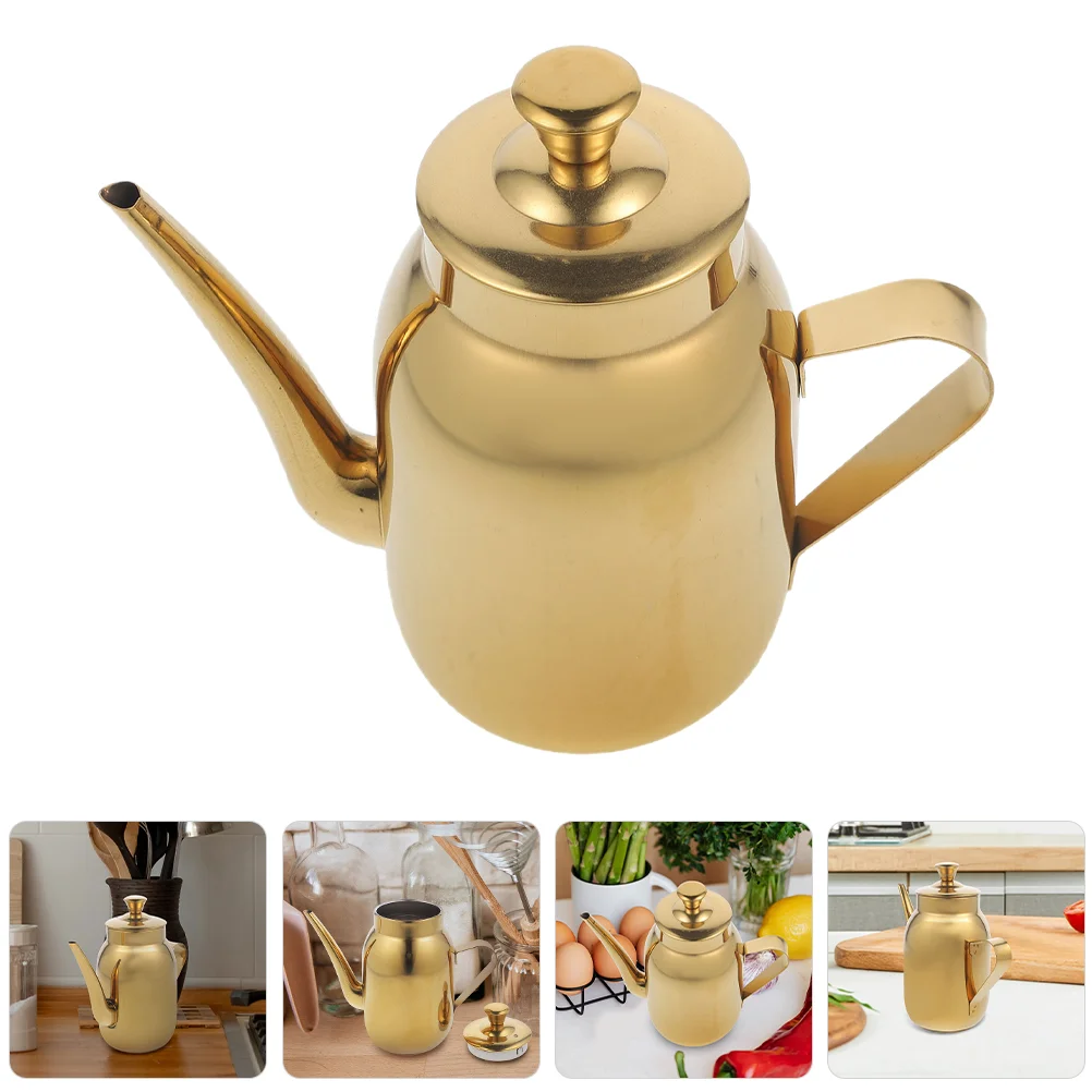 

Leakproof Filter Residue Oil Pot Olive Soy Sauce Dispenser Stainless Steel Vinegar Pourers Kettle