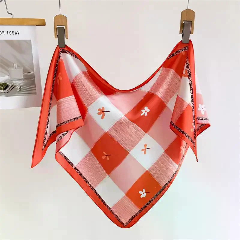 Abstract Geometric Print Square Scarf Minimalist Waist Scarf For Women Jeans Bag Hair Accessory
