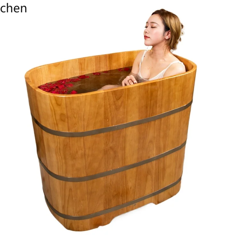 ZWS. Wooden Bath Bucket Bath Wooden Bath Adult Bucket Household Solid Wood Full Body