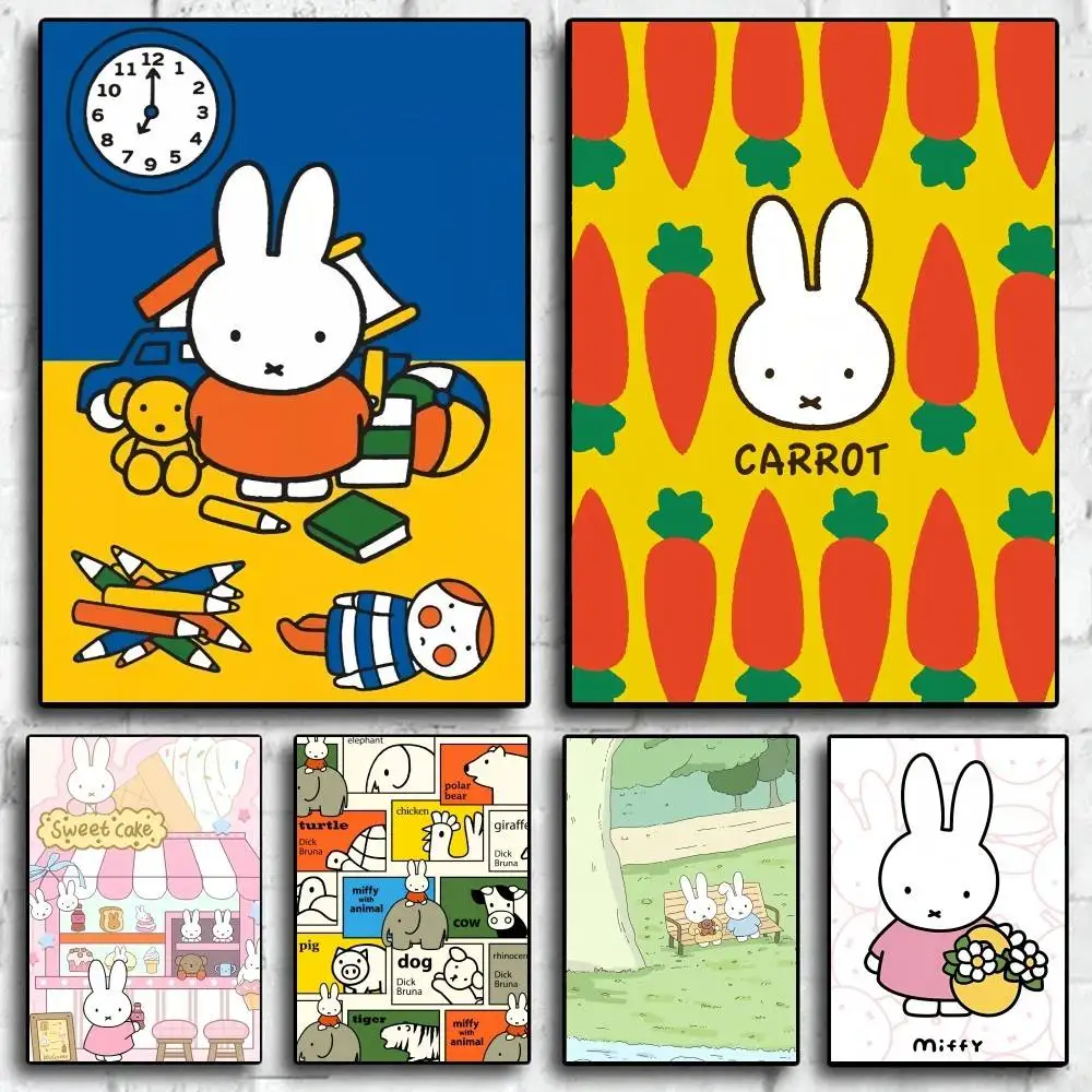 Cute M-Miffy High-End Fashion Poster Sticker for Living Room Entryway Luxury Home Decor