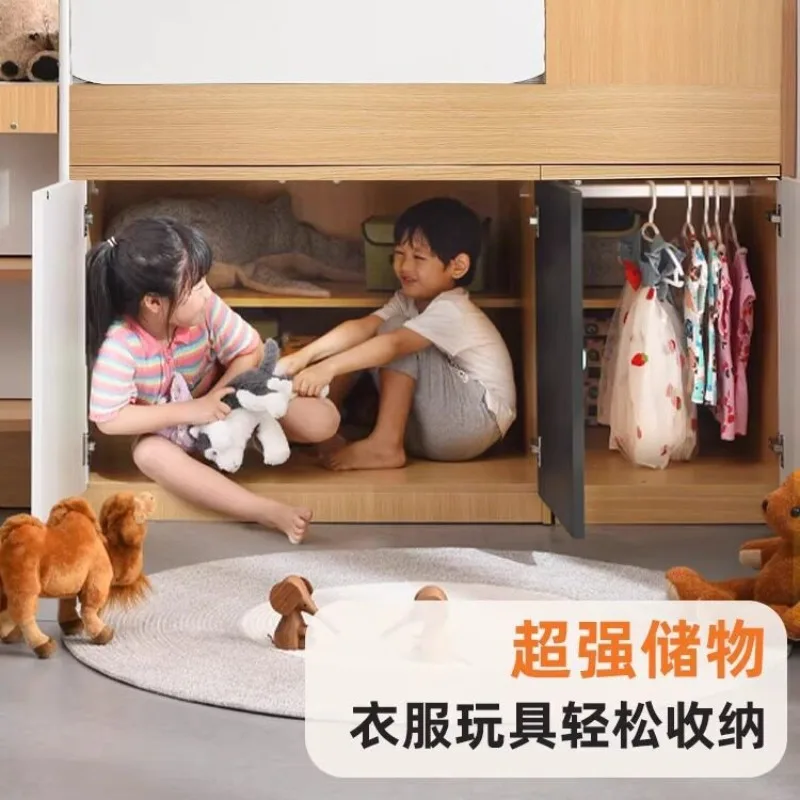 Nordic style half-height bed, with desk bookcase study bed ENF grade environmental protection, can be customized design