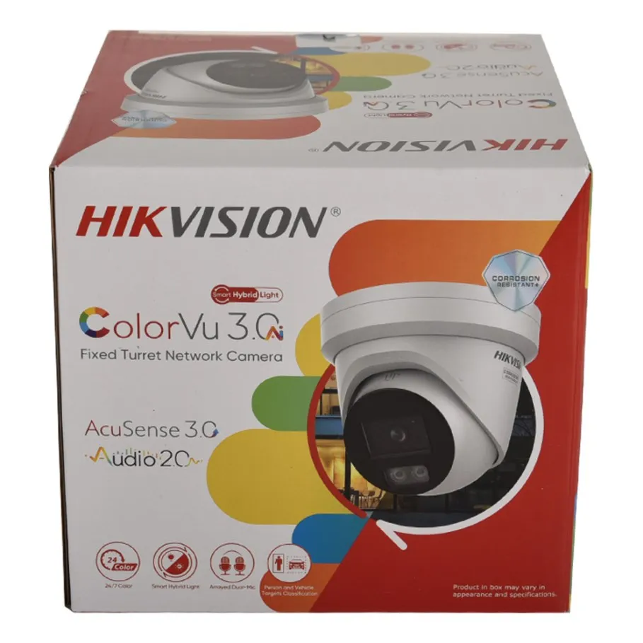 Hikvision 8MP IP-camera DS-2CD2387G3-LI2UY Smart Hybrid Light ColorVu Ingebouwde dubbele microfoon 4K 24/7 Kleurrijke torentjenetwerkcamera
