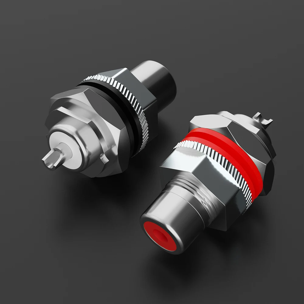 Monosaudio RCA-Buchsen C401 aus reinem Kupfer, Chassis-Anschlüsse aus reinem Kupfer mit vergoldeten/ rhodinierten PTFE-Isolations-Metallanschlüssen – Detail 10