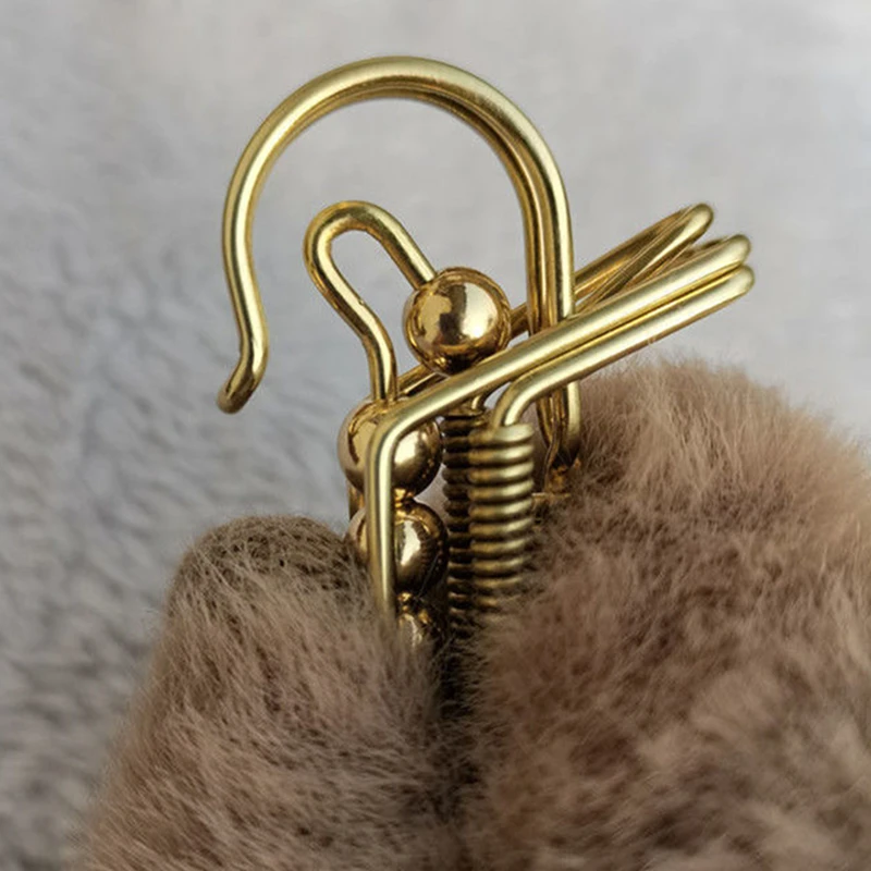 Handmade Keychains  2Brass Wire Car Key Ring, Engraved Retro Matte Round Bead, Men\'s Gift Waist Trinket Outdoor Mechanical Style
