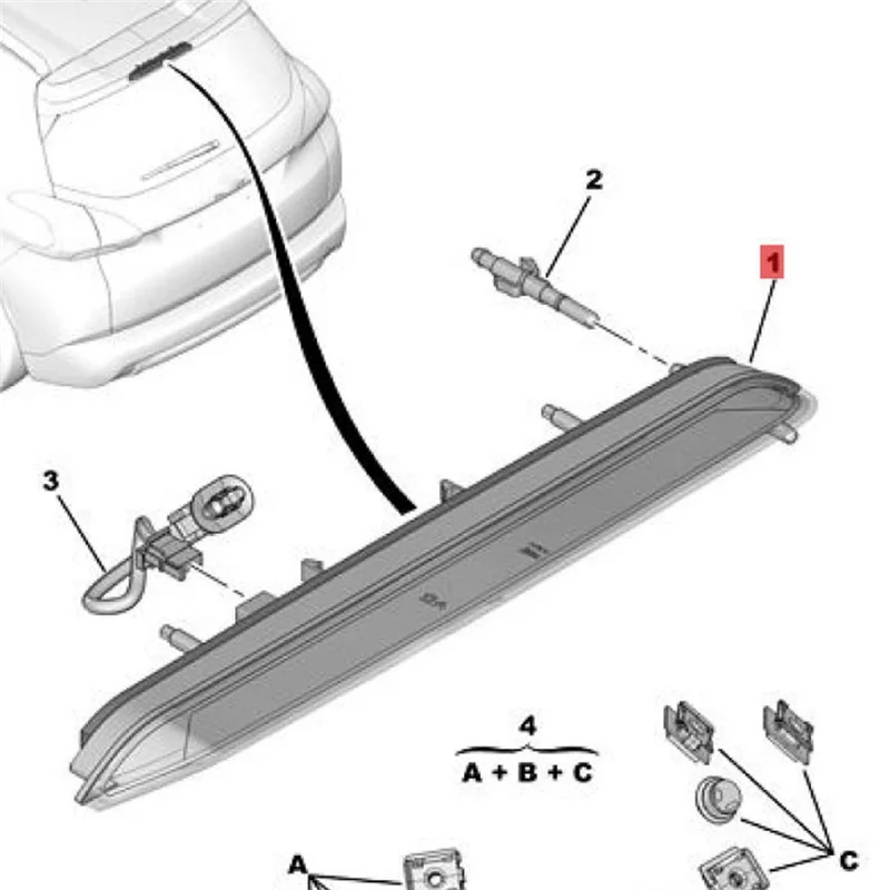 9600412680 Car LED Advanced Third Brake Lamp for Peugeot 2008 308 SW II 508 SW for Citroen C4 Picas 6351LX