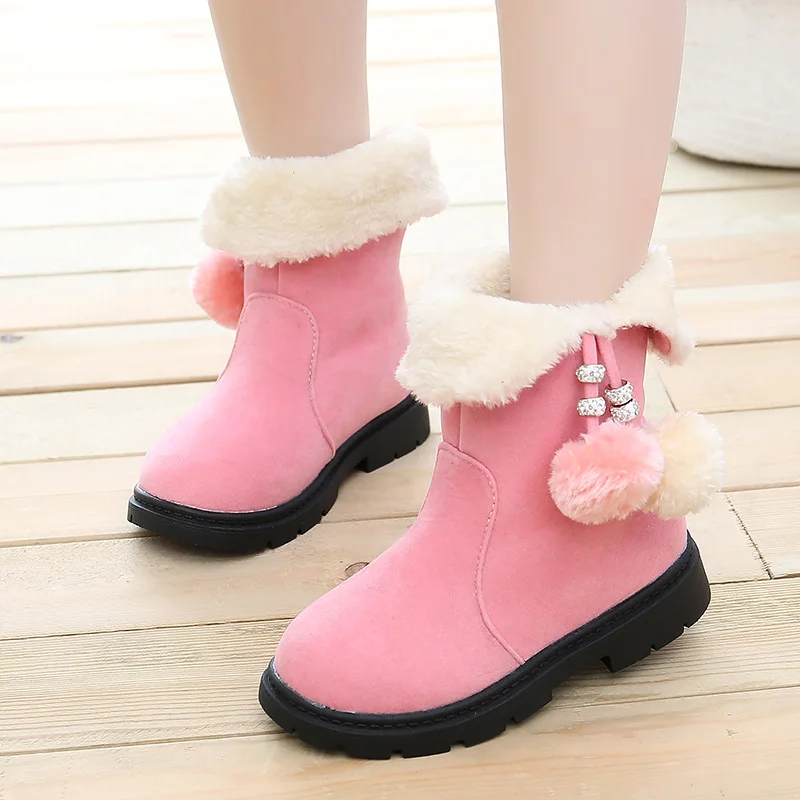 2021 Winter New Girls Boots Warm Cotton Boots Princess Long Children\'S Shoes Kids In The Boots 3 4 5 6 7 8 9 10 11 12 Year Old