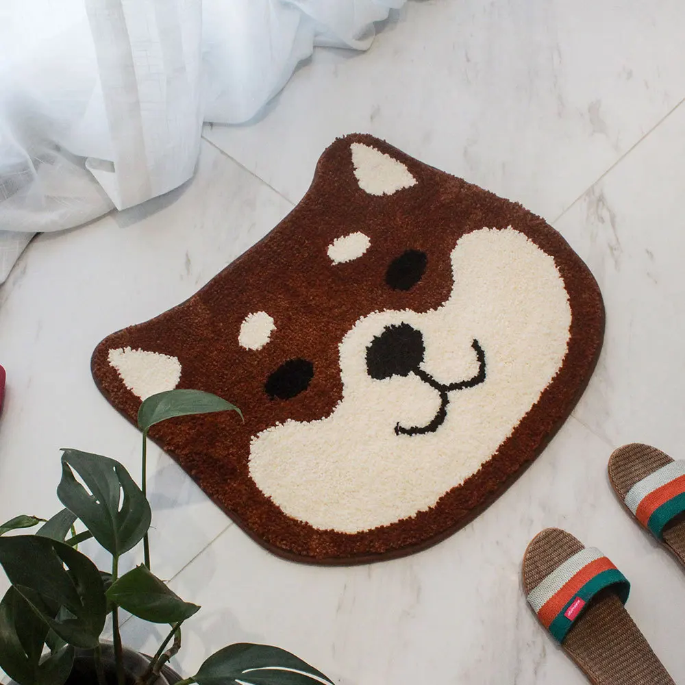 Cute Cat Bathroom Mat Fluffy Flocking Carpet Bath Tub Side Anti Slip Rug Floor Pad Animal Doormat Home Kids Room Nursery Decor