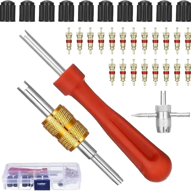 Car Bicycle Slotted Handle Tire Valve Stem Core Remover Screwdriver Tire Repair Install Tool Kit Auto Motorcycle Accessories