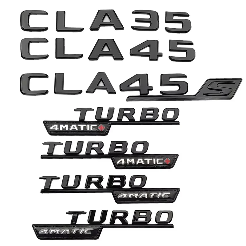 3D ABS Car Letters For Mercedes CLA35 CLA45 W117 C117 CLA45S C118 W118 Rear Trunk Fender Sticker TURBO 4MATIC Emblem Accessories