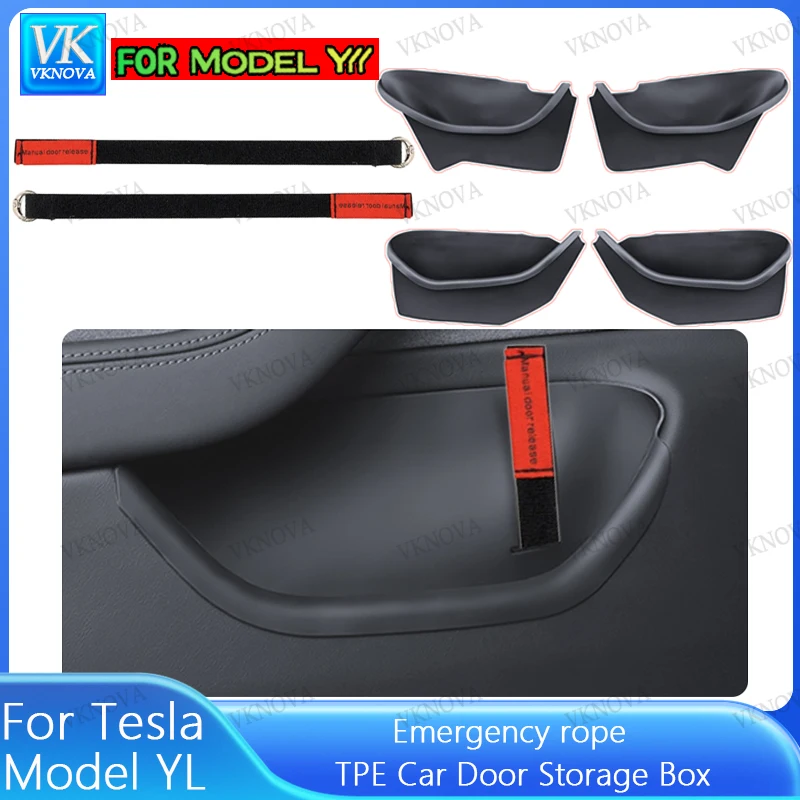 For Tesla Model Y Juniper Model YL Launch 2026+ Door Side Storage Box Full-Cover Front and Rear Interior Storage Box Accessories