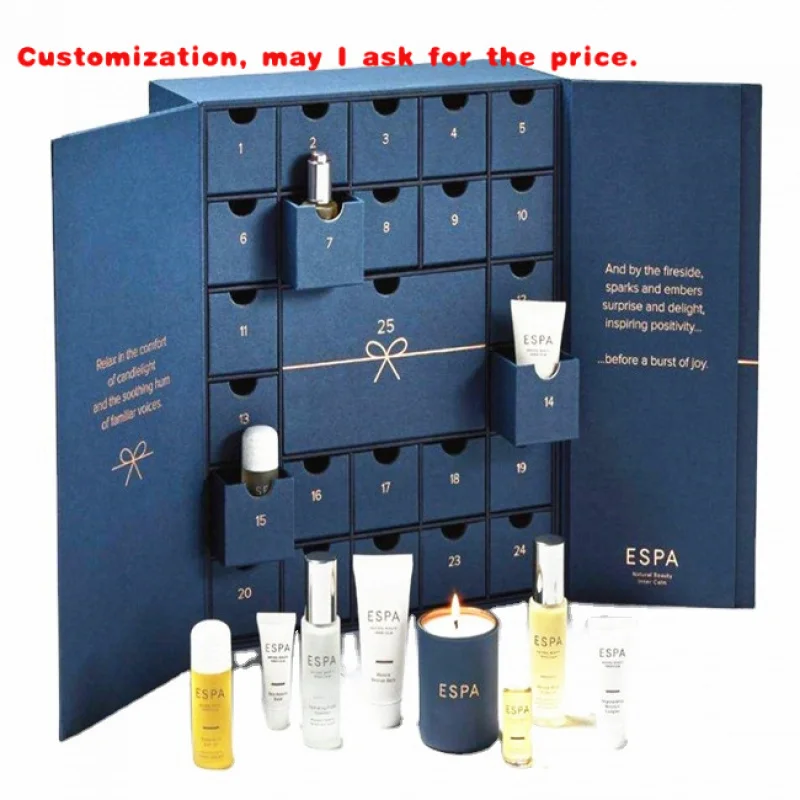

custom.Calendrier De L'Custom Printed Paper Fashion Cosmetic Nail Polish Jewelry Eyelash Advent Calendar Box 24 Days