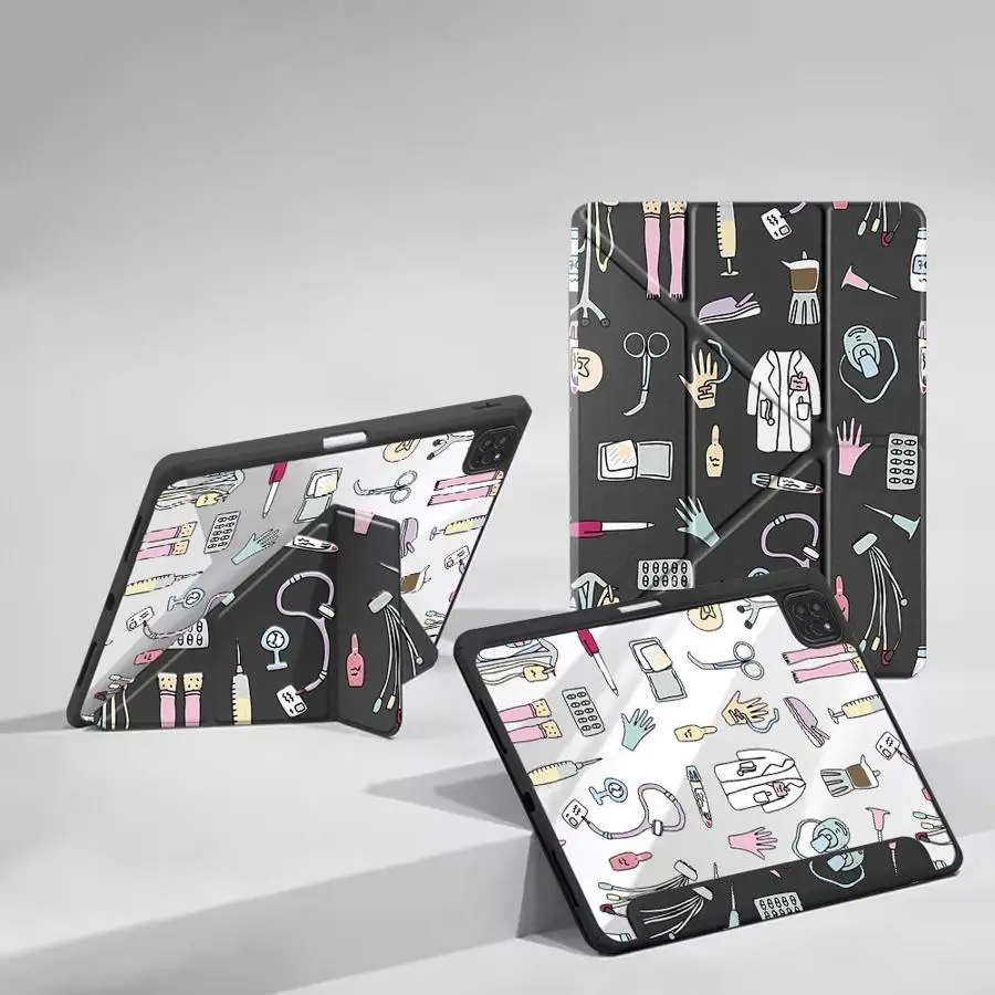 

Чехол для планшета iPad Pro 2025, Mini 6, 7, Pro 11-го, 10-го, 9-го, 8-го, 7-го поколений, 12.9 дюймов, Air 4, 5, M3, M2, 1, 2, M4, 11 дюймов, с подставкой, модный дизайн «Медсестра»