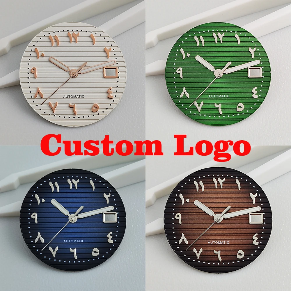 NH35 Unmarked Dial 30.4mm Customized Logo, Nautilus Arabic Numeral Dial, Suitable for NH35 Movement Watch Accessories