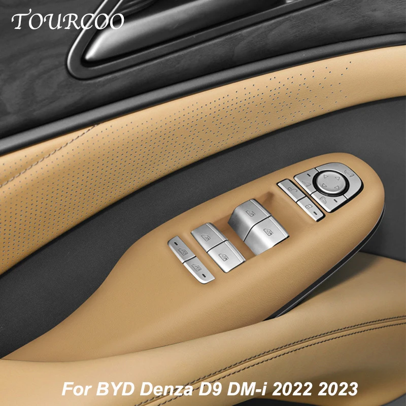 

For BYD Denza D9 DM-i 2022 2023 Car Window Switch Button Sticker Door Glass Lifting Control Panel Trim Accessoire