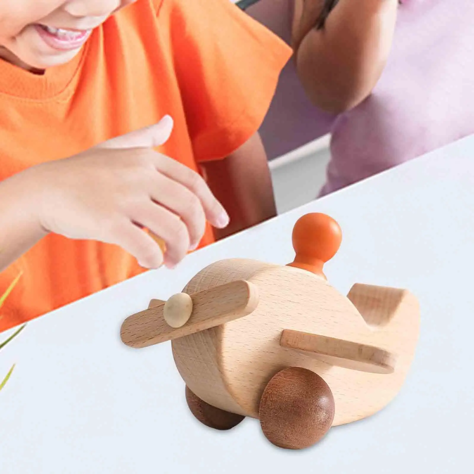 ของเล่นเครื่องบินไม้มอนเตสซอรี่ โมเดลเครื่องบินจิ๋วสำหรับเด็ก เสริมพัฒนาการเรียนรู้ ฝึกทักษะการเคลื่อนไหวอย่างละเอียด ของขวัญของเล่นเครื่องบิน