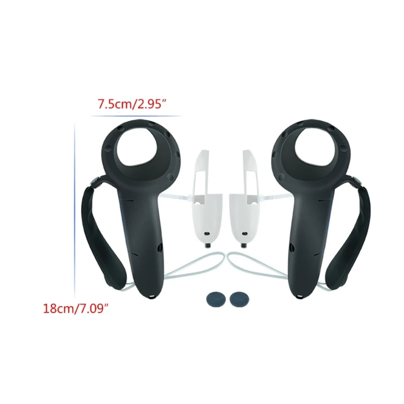 컨트롤러 그립 실리콘 커버 MetaQuest 3 Dropship 용 너클 스트랩이있는 충돌 방지 던지기 그립 커버 보호대