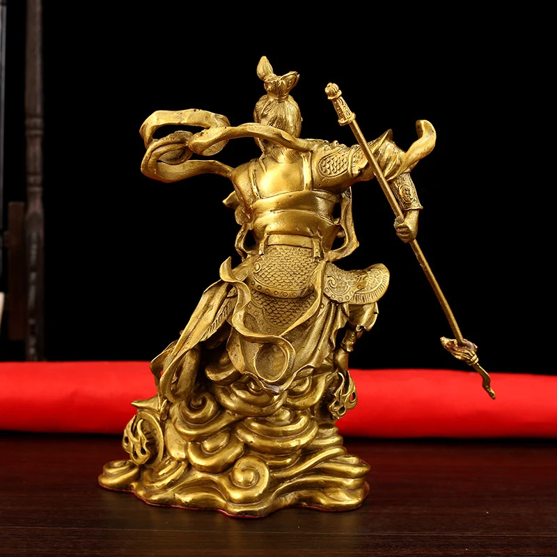Pure Copper Figurine, Large And Small Sizes, Nezha Three-Prince Statue For Home Entrance Decoration.