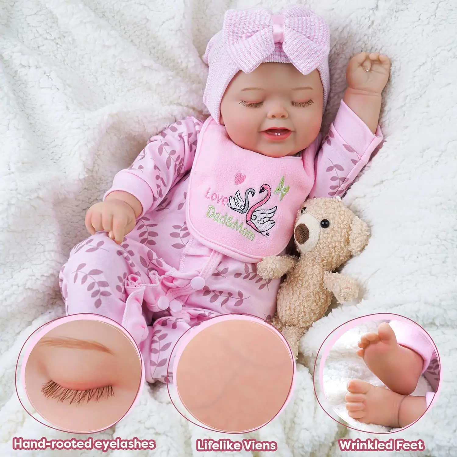 Realistyczne lalki Reborn Baby Dolls 20 cali Real Baby Feeling Realistyczne lalki dla noworodków z pudełkiem dla dzieci w wieku 3+ prezent i kolekcja