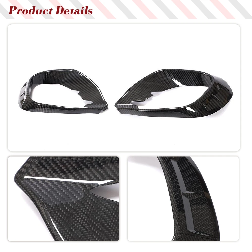 Prepreg Dry Carbon Front Bumper Fog Lamp Cover for Mercedes-Benz GLA Class H247 Sport GLA45 AMG 2020 2021 Air Vents Car Body Kit