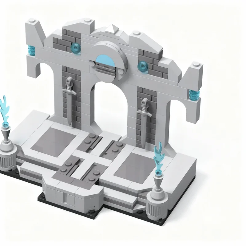 198 Piezas MOC Doom Eternal Argenta Pedestal Podium, Bloques de Construcción, Juguete de Construcción, Regalos de Navidad, Idea Creativa DIY, Ladrillos