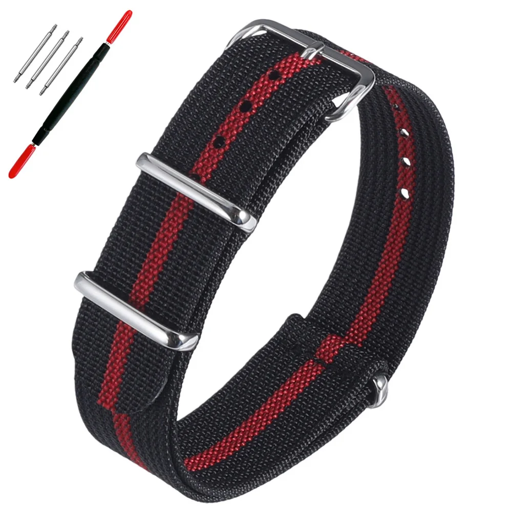 Neues geripptes Nylon-Uhrenarmband, universelles Segeltuch-Uhrenarmband 16mm 18mm 19mm 20mm 21mm 22mm 24mm, Militäruhrenarmband – Detail 25