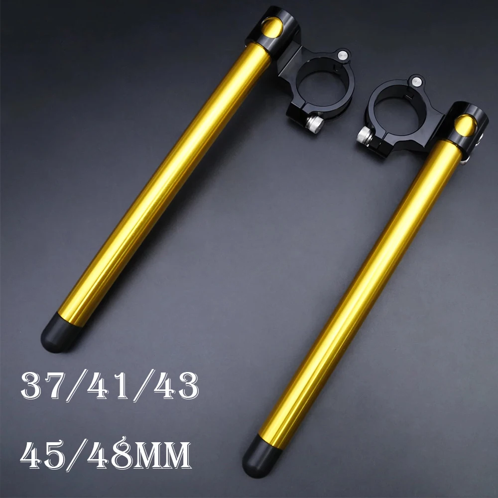 37 41 43 45 48 50 51MM Gold Motorcycle Handlebar Clip On Clip-ons Fork Handle Bar Clamp 1.5Inch Riser Clip on For 22mm Handlebar