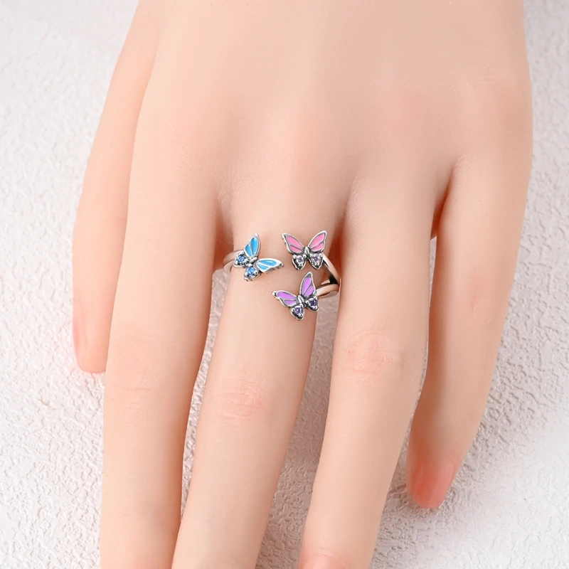 Verstellbare Ringe aus 925er-Sterlingsilber, Meerjungfrau, Flügel, Drache, Sonnenblume, Tulpe, offene Ringe für Frauen, weiblich, origineller Verlobungsschmuck – Detail 13