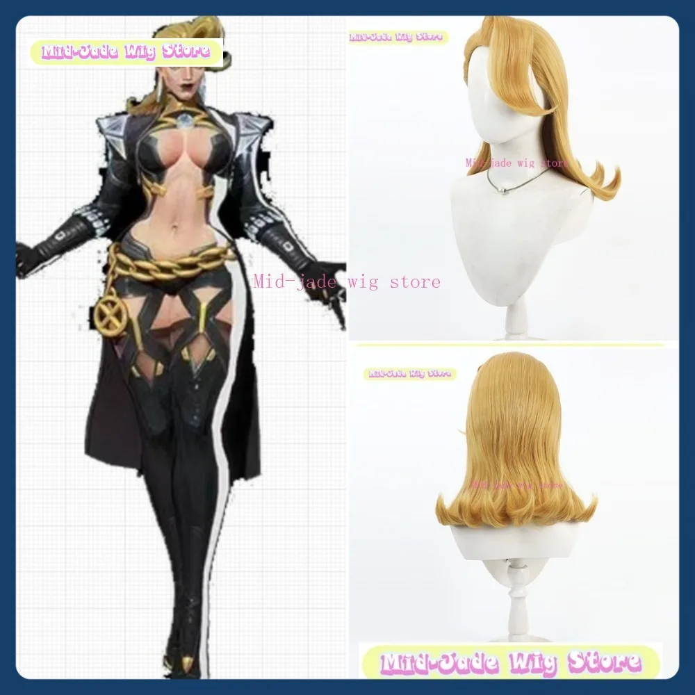 Peruka Mid-jade Wig Store Gra Mobilna Emma Frost Cosplay Peruka Anime Gra Fabularna Syntetyczne Włosy Halloween Party