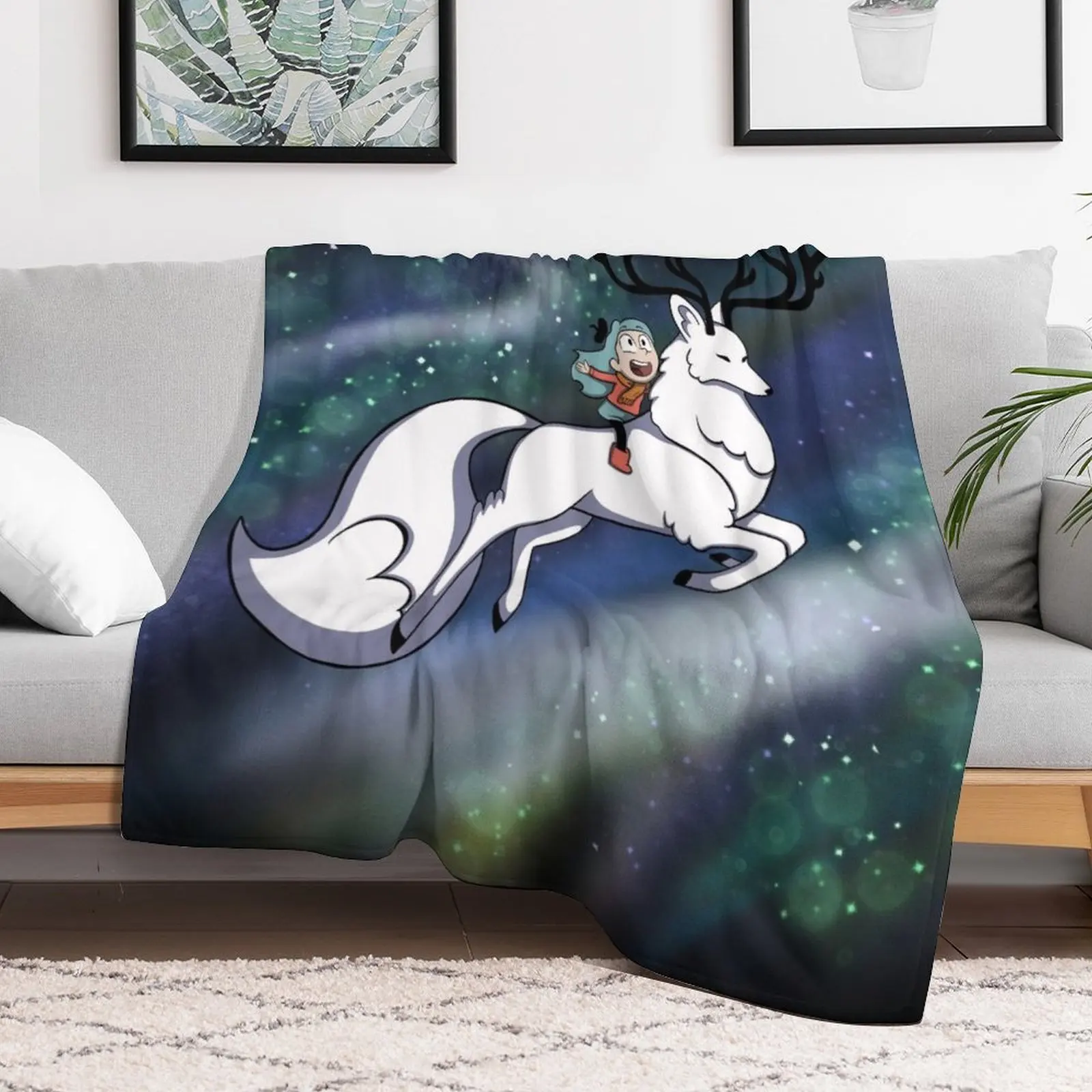 Hilda & Alpha Deer fox Throw Blanket Blankets For Sofas Thermals For Travel Blankets