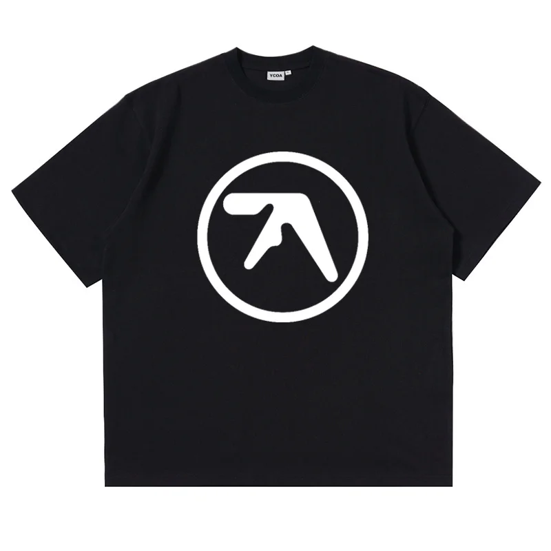 Men T-Shirt Aphex Twin Shirt 100% Cotton Print Oversized Y2k Streetwear Tees Short Sleeve Tops Korean Fashion Aesthetic Clothing