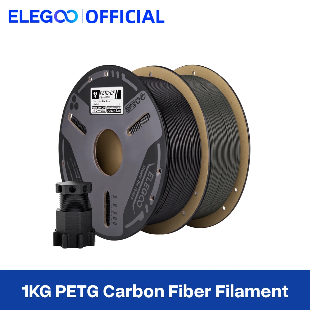 ELEGOO Filamento PETG Fibra de Carbono 1.75mm para impressão 3D