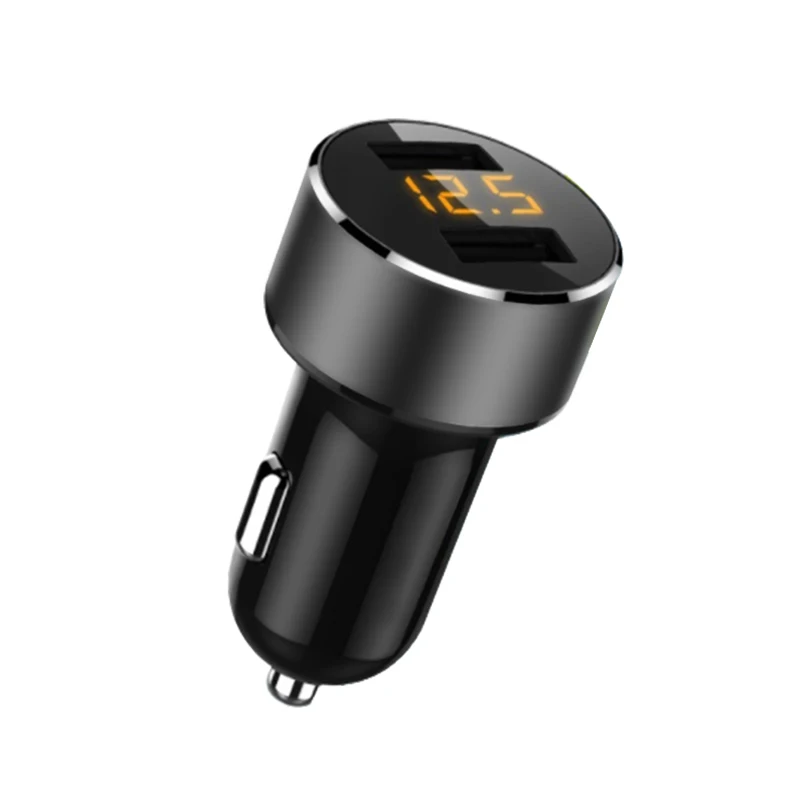 

2 USB Charger Car Fast Charging With Voltmeter Display Charger Power Adapter Socket LED Voltage Detection Auto Accessories
