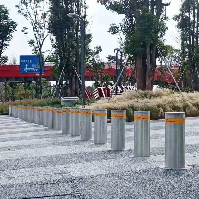 Security Steel Rising Retractable Remote Bollards Price Traffic Telescopic Electric Hydraulic Control No Parking Bollard