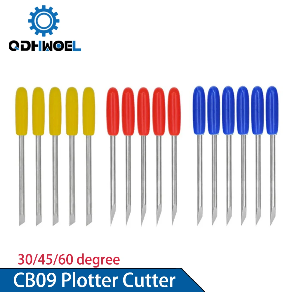 

QDHWOEL 5 шт. лезвий для резки винила под углом 30/45/60 градусов для плоттеров Graphtec CB09