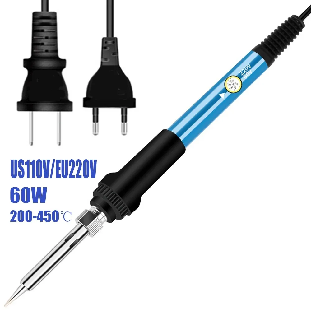 

New Adjustable Temperature Electric Soldering Iron 220V 110V 60W Welding Solder Rework Station Heat Pencil Tips Repair Tools