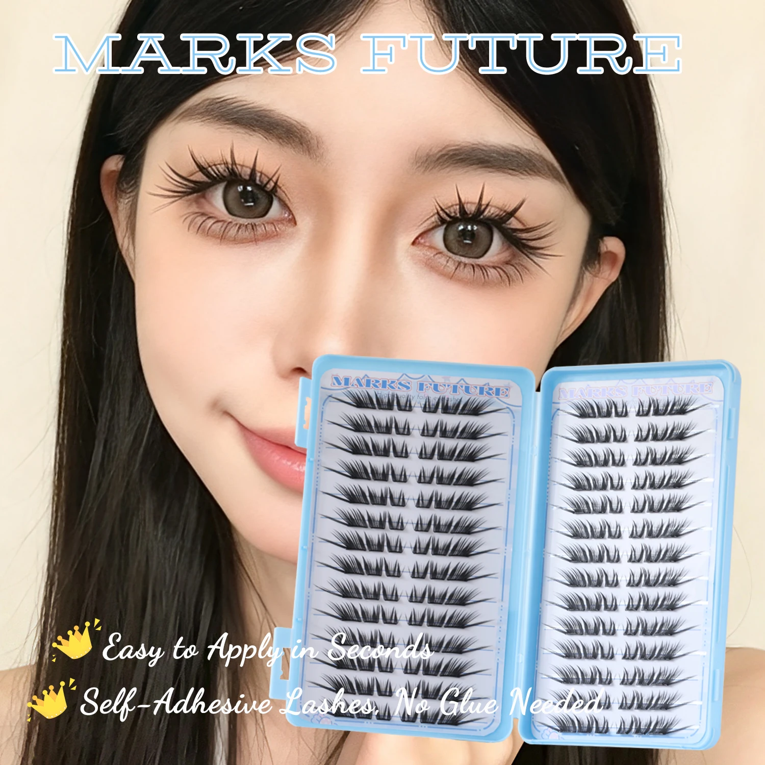 168 Clusters of Lightweight and Comfortable Self-Adhesive False Eyelashes｜Enhances the Appearance of Your Eyes｜Zero Weight on the Upper Eyelid｜Suitable for Daily Home Makeup, Parties, Dates, Holiday-Themed Makeup, Cosplay, Christmas and Halloween Makeup｜Women's Segmented Korean-Style Makeup for K-Pop Groups
