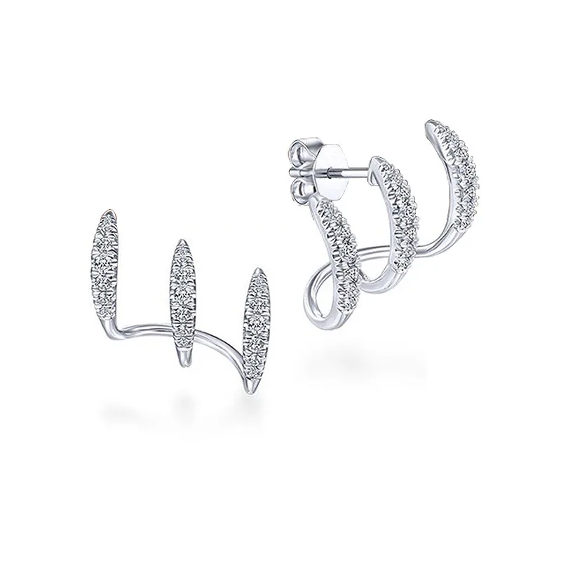 Silver Color Claws Stud Earrings with Crystal AAA CZ Stone Modern Design Fashion Versatile Accessories Women  Jewelry