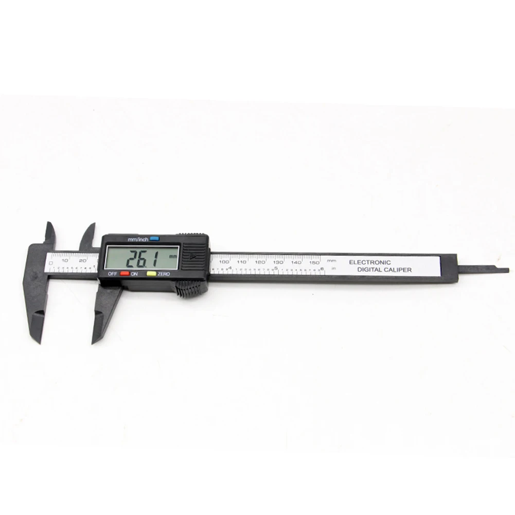 150mm 6inch LCD Digital Ruler Electronic Carbon Fiber Vernier Calipers Gauge