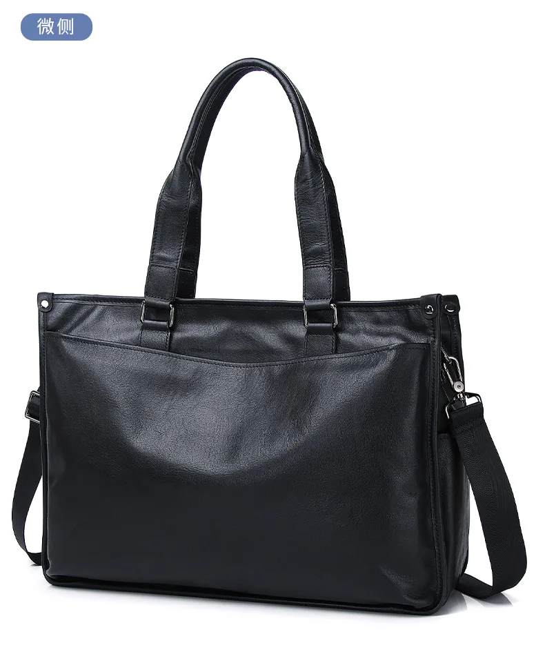 새로운 최고급 소가죽 토트백 출퇴근 여행 대용량 비즈니스 남성 서류가방 핸드헬드 문서 메신저 럭셔리 남성 가방
