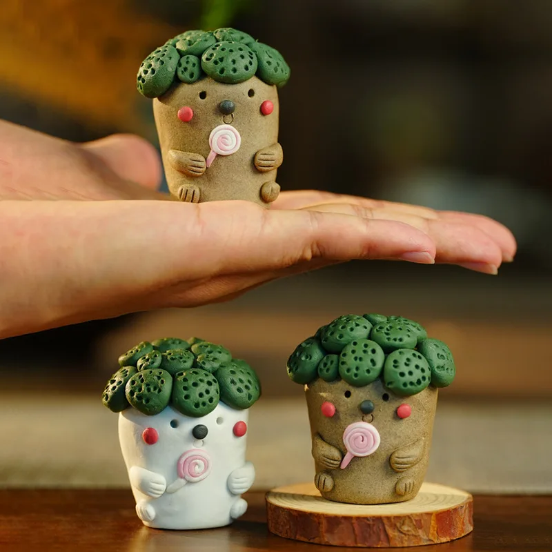 

Ceramic Mini Cute Tea Pets Chinese Kung Fu Tea Desktop Creative Handmade Tea Accessories Teaware Decoration Ceremony New