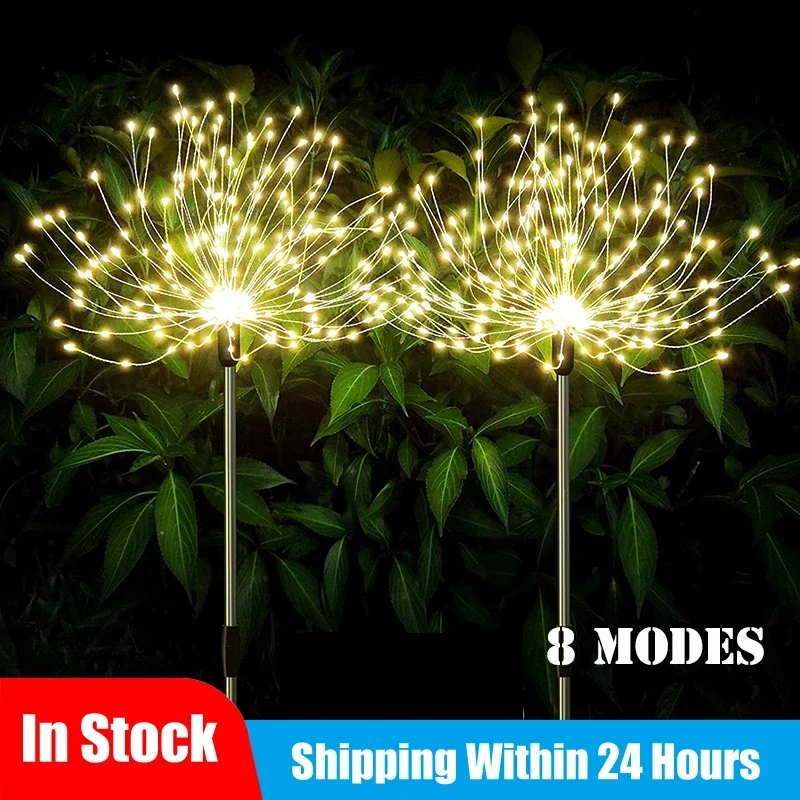 

LED Solar Fireworks Garden Lights Outdoor Waterproof Lawn Lamps DIY Dandelion Landscape Decoration for Street/Pathway/Park/Night