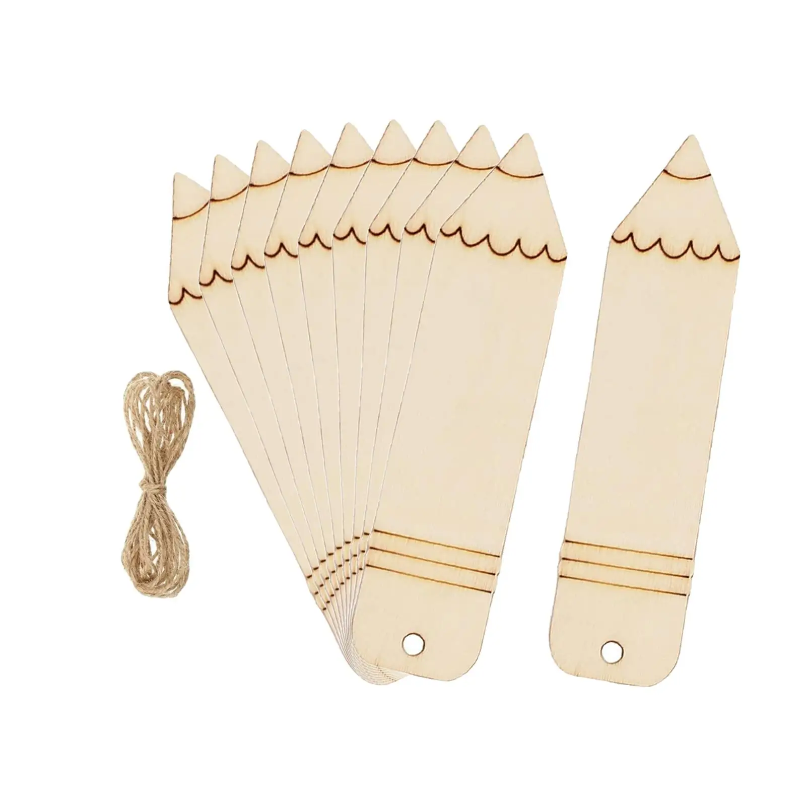 10x Blank Tag Unfinished Slice Board Projects Practice Ability with Hole Pendant