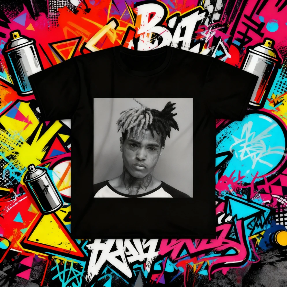 2025-26 الصيف XXXTentacion "انظر إلي!" جرافيك 100% قطن مطبوع مغني الراب الهيب هوب تي شيرت للجنسين النساء الرجال طاقم الرقبة Y2k #1