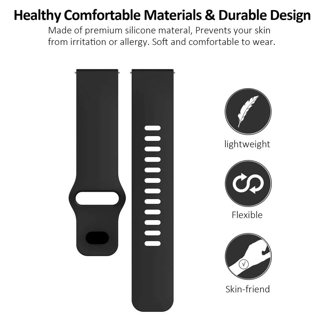 22mm 20mm Sports Band for Garmin Vivoactive 6 Venu 3 Band Watch Band Replacement Silicone Bracelet Forerunner 165 265 255 Music image 2