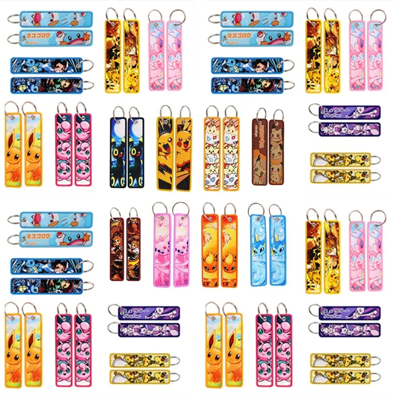 

Anime keychain suitable for car motorcycle backpack bag pendant keychain embroidered Pikachu fashion accessories keychain