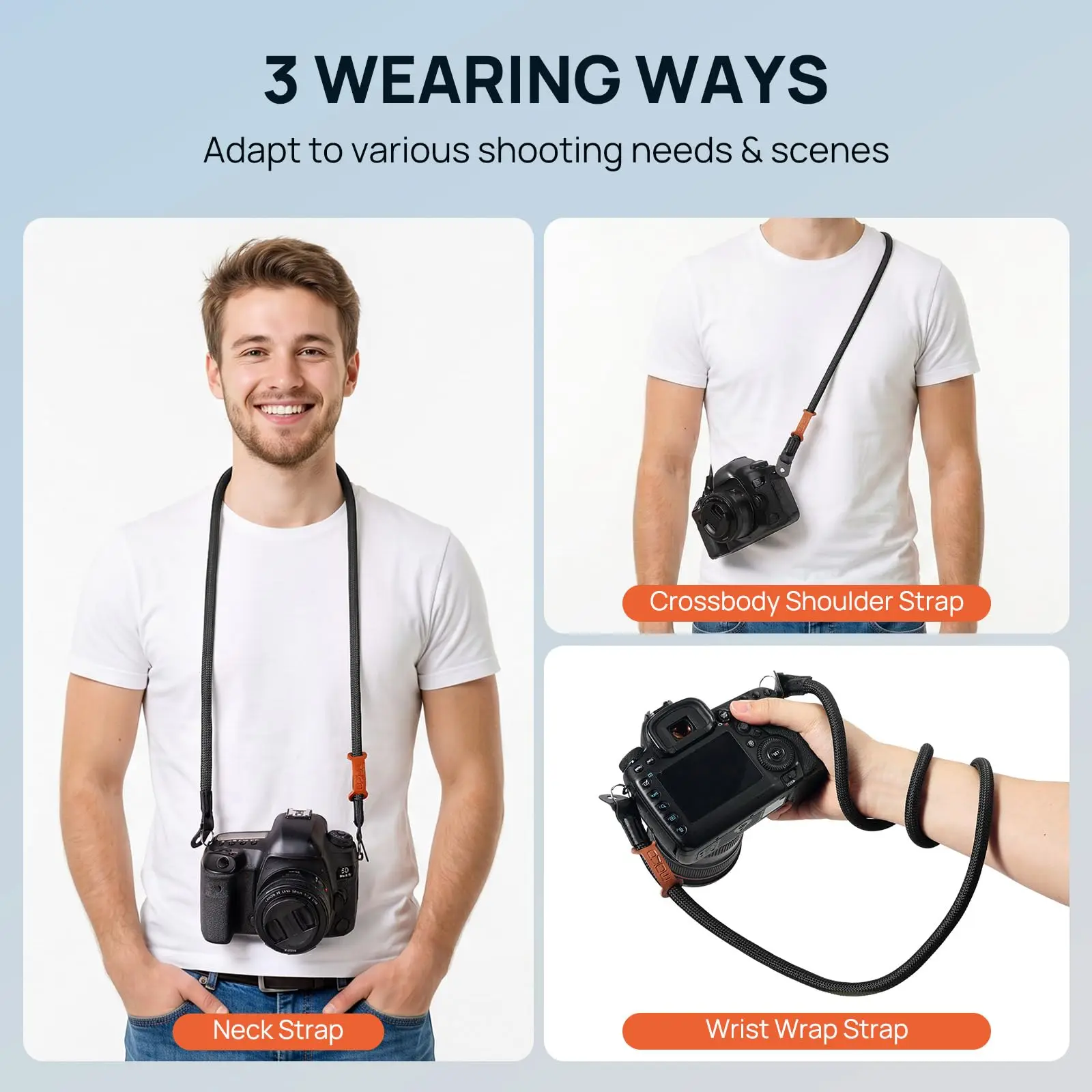 MoKo Camera Strap, 100cm Neck & Shoulder Rope Camera Straps for Photographers, for Canon Sony Nikon Fuji DSLR