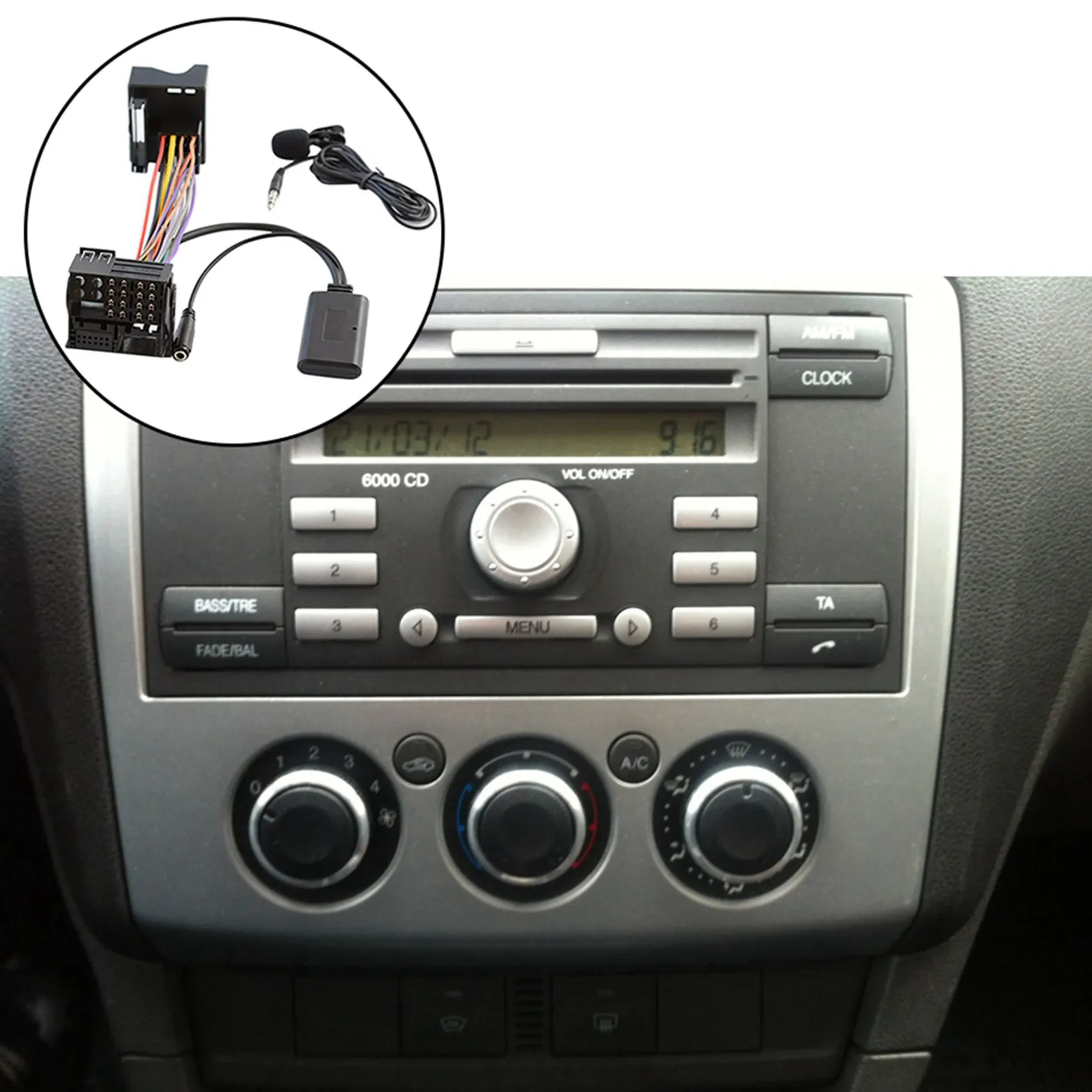 Well 2X Bluetooth 5.0 Aux Cable Microphone Handsfree Mobile Phone Free Calling Adapter For Ford Mondeo Focus Fiesta 6000 CD